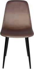 Sortland Jídelní židle Napier - 4 ks - samet | hnědé