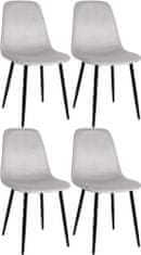 Sortland Jídelní židle Napier - 4 ks - samet | krémové