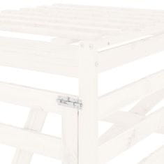 Vidaxl Nástavec pro úložný box na popelnice bílý masivní borové dřevo