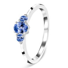 Klenoty Amber Luxusní stříbrný prsten s tanzanitem Forever Velikost: 52