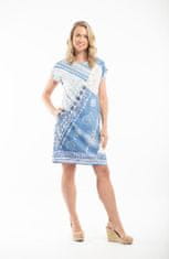 Orientique krátké modro bílé šaty s rukávem Velikost: 46