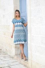 Orientique krátké geometrické modro bílé šaty s rukávem Velikost: 50