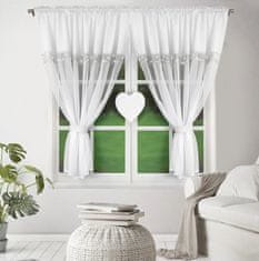 My Best Home Dekorační krátká záclona s řasící páskou KALINA bílá/bílá 400x145 cm MyBestHome