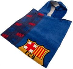 CurePink Dětský ručník - pončo FC Barcelona: znak (60 x 120 cm)