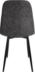 Sortland Jídelní židle Napier - 4 ks - umělá kůže | tmavě šedé