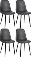 Jídelní židle Napier - 4 ks - umělá kůže | tmavě šedé