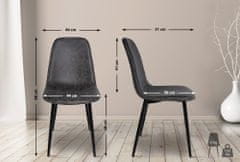 Sortland Jídelní židle Napier - 4 ks - umělá kůže | tmavě šedé