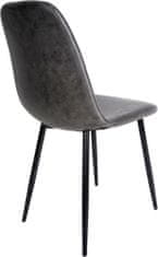Jídelní židle Napier - 4 ks - umělá kůže | tmavě šedé