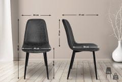 Sortland Jídelní židle Napier - 4 ks - umělá kůže | černé