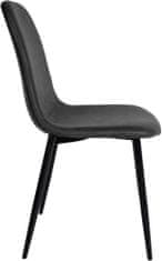 Sortland Jídelní židle Napier - 4 ks - umělá kůže | černé