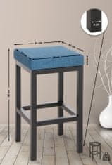 Barová židle Taylor - látkové čalounění | modrá