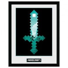 GB eye Minecraft Zarámovaný plakát - diamantový meč