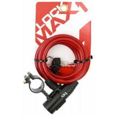 MAX1 Zámek spirála 120x0,8cm červený
