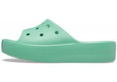 Crocs Classic Platform Slides pro ženy, 39-40 EU, W9, Pantofle, Sandály, Jade Stone, Zelená, 208180-3UG