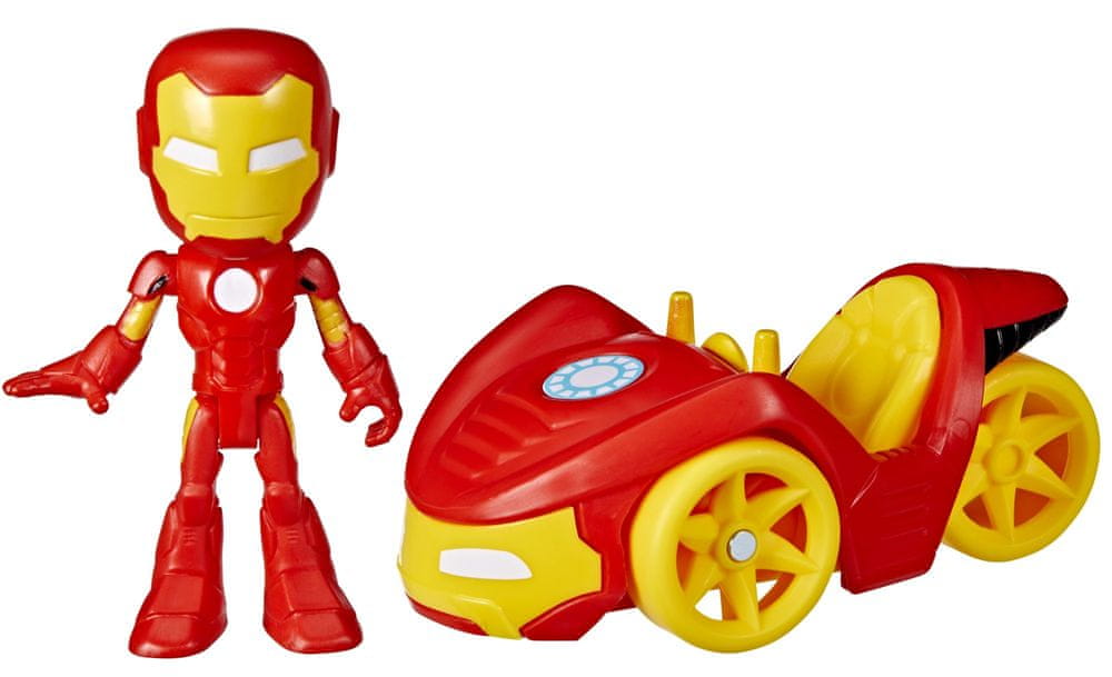 Levně Spiderman SAF vozidlo a figurka 10 cm Iron Man