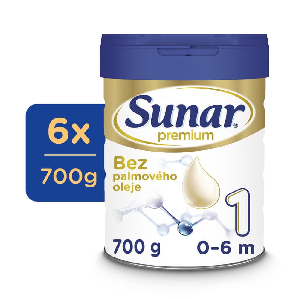 Levně Sunar Premium 1 počáteční kojenecké mléko, 6 x 700 g