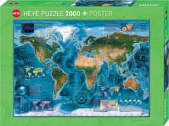 Heye Puzzle Satelitní mapa světa 2000 dílků