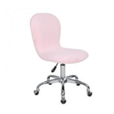 Casa Vital Kancelářská židle CasaDolce FLUF, růžová, 46x53x78/88 cm, čalouněná, otočná a výškově nastavitelná, chromová podnož