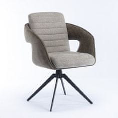 Casa Vital Jídelní židle CasaDolce TOMINO, sada 2 kusů, 61x68x88 cm, čalouněná, šedá, otočná o 180°, kovové nohy
