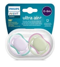 Philips Avent Šidítko Ultra air neutral 0-6m dívka fialová, 2ks