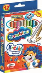 BAMBINO KX5487 Dětské pastelky s ořezávatkem 12 barev