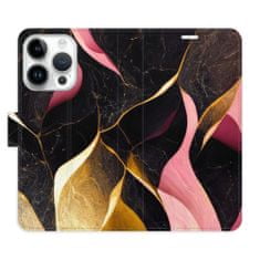 iSaprio Flipové pouzdro - Gold Pink Marble 02 pro Apple iPhone 15 Pro