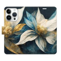 iSaprio Flipové pouzdro - Gold Flowers pro Apple iPhone 15 Pro