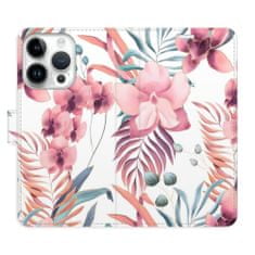 iSaprio Flipové pouzdro - Pink Flowers 02 pro Apple iPhone 15 Pro