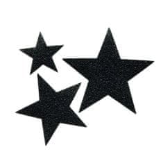 PRYM Nášivka hvězdičky, samolepicí/nažehlovací, černá lesklá