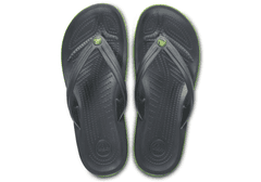 Crocs Crocband Flip-Flops pro muže, 45-46 EU, M11, Žabky, Pantofle, Sandály, Graphite/Volt Green, Šedá, 11033-0A1