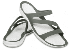 Crocs Swiftwater Sandals pro ženy, 34-35 EU, W5, Sandály, Pantofle, Smoke/White, Šedá, 203998-06X