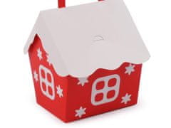 Kraftika 2ks ervená vánoční dárková krabička domeček