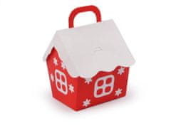 Kraftika 2ks ervená vánoční dárková krabička domeček