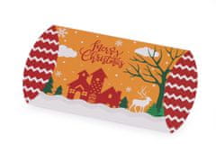 Kraftika 12ks oranžová krajina vánoční dárková krabička sob