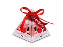 Kraftika 10ks červená mikuláš vánoční dárková krabička pyramida -