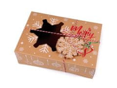 Kraftika 1ks hnědá přírodní vločka vánoční dárková krabice s