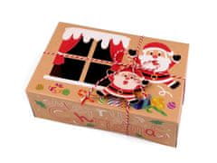 Kraftika 1ks hnědá přírodní santa vánoční dárková krabice s