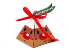 Kraftika 10ks hnědá přírodní sob vánoční dárková krabička pyramida -