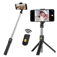 Kaku Selfie tyč Tripod K07 bluetooth stativ na dálkové ovládání, černá