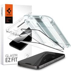 Spigen Ochranné Tvrzené Sklo Glas.Tr ”Ez Fit” Fc 2-Pack iPhone 15 Pro Black
