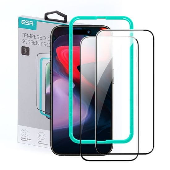 ESR Ochranné Tvrzené Sklo Tempered sklo 2-Pack iPhone 15 Pro Black