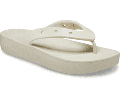 Crocs Classic Platform Flip-Flops pro ženy, 41-42 EU, W10, Žabky, Pantofle, Sandály, Bone, Béžová, 207714-2Y2