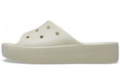 Crocs Classic Platform Slides pro ženy, 37-38 EU, W7, Pantofle, Sandály, Bone, Béžová, 208180-2Y2