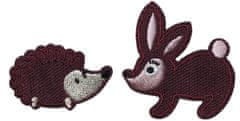 PRYM Nášivka ježek a králík, samolepicí/nažehlovací, tmavě červená