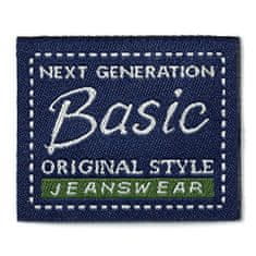 PRYM Nášivka džínový štítek Basic Original Style, čtverec, nažehlovací, modrá