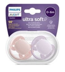 Philips Avent Šidítko Ultrasoft Premium neutral 0-6m dívka, 2 ks