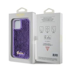 Guess Zadní kryt Sequin Script Logo pro iPhone 12 - 12 Pro Purple