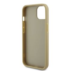 Guess Zadní kryt PU Perforated 4G Glitter Metal Logo pro iPhone 13 Gold