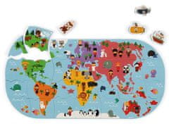 Janod Puzzle do vany Mapa světa 28 dílků