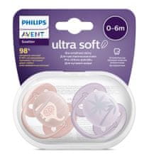 Philips Avent Šidítko Ultrasoft Premium Zvířátko 0-6m dívka, 2 ks